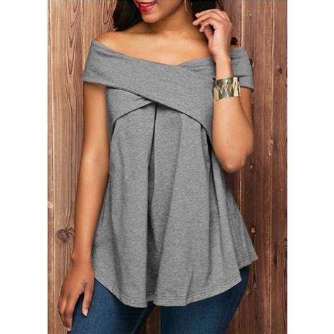 Women Sexy T Shirt Solid Plus Size Ladies Off Shoulder Casual T Shirt