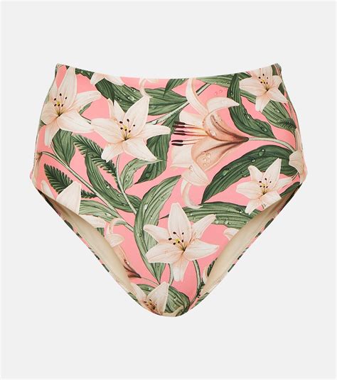 Magenta Floral High Rise Bikini Bottoms In Pink Agua By Agua Bendita Mytheresa