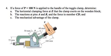 Solved If a force of P = 100 N is applied to the handle of | Chegg.com