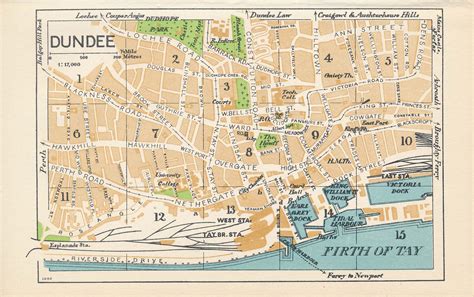 1959 Dundee Scotland Vintage map | Etsy