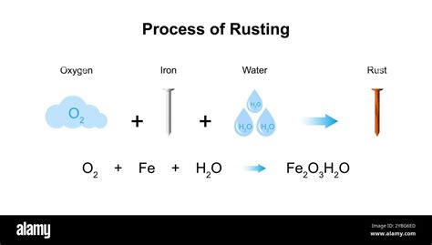 simple diagram  rusting  iron