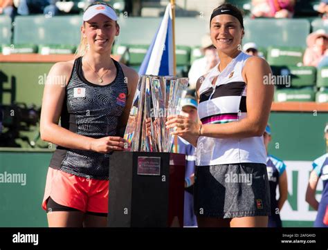 Aryna Sabalenka Of Belarus Elise Mertens Of Belgium During The Trophy