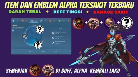 ITEM DAN SETTINGAN EMBLEM HERO ALPHA TERSAKIT TERBARU DI MOBILE LEGENDS