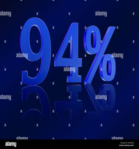 94%, 94 percent as a 3D illustration, 3D rendering Stock Photo - Alamy