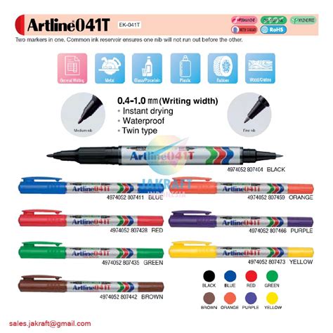 Jual 1 Pcs Spidol Permanen Kecil ARTLINE 2 In 1 Permanent Marker EK