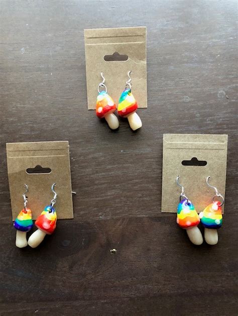 Gay Pride Mushroom Earrings Etsy