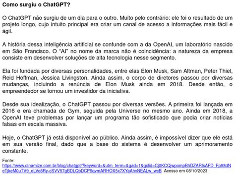 Quando O Chatgpt Foi Criado - Origem e História do ChatGPT | PDF