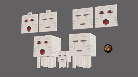 3d Model Minecraft Ghast 3d Model Ready For Games Renders 3d Prints Vr Ar Low Poly Cgtrader