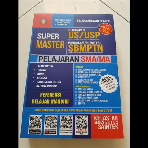 Jual BUKU SUPER MASTER US USP SBMPTN SMA MA KELAS XII SAINTEK SMSTR 1