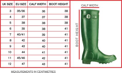 Hunter Boots Size Chart