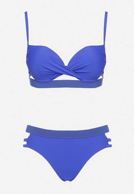 Niebieskie Bikini Z Ozdobnymi Wyci Ciami Wi Zany Biustonosz I Majtki Figi Kinessa Renee