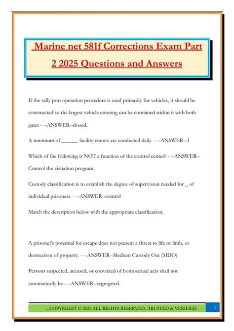 581f Corrections Exam Part 2 Answers