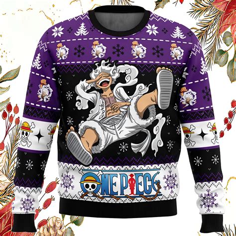 Luffy Gear 5 Sun God Nika One Piece Ugly Christmas Sweater - Nouvette