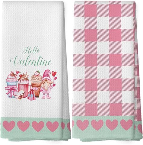 Amazon Xph Hello Valentine Gnomes Kitchen Dish Towels Set Of