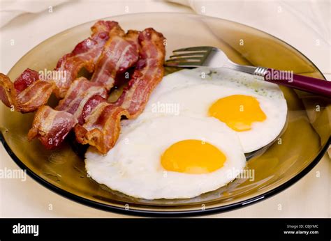 fried eggs  bacon stock photo alamy