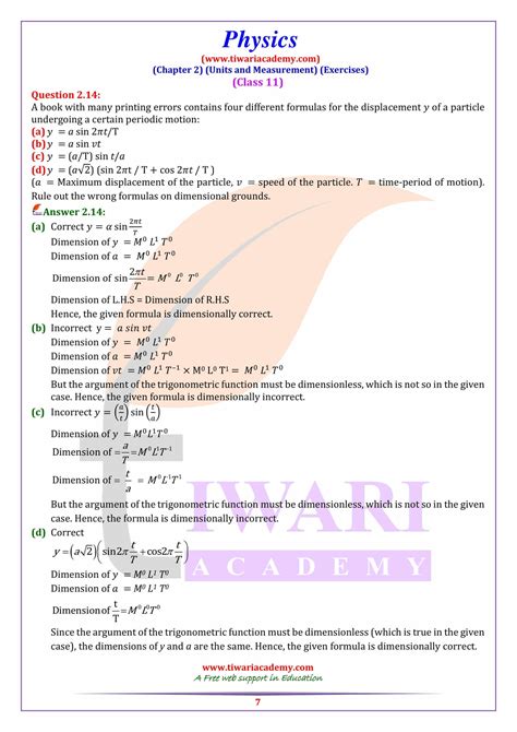 Ncert Solutions For Class Physics Chapter Units And Measurements