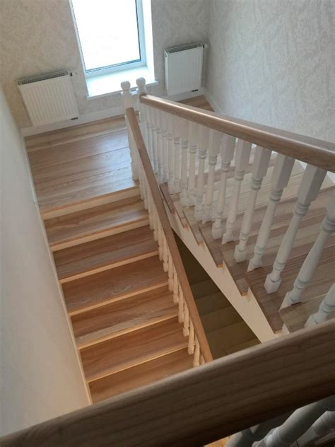 Отделка бетонной лестницы ясенем - Lestnica-Spb.ru