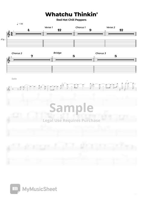 Red Hot Chili Peppers Whatchu Thinkin Sheets By Nikola Gugoski