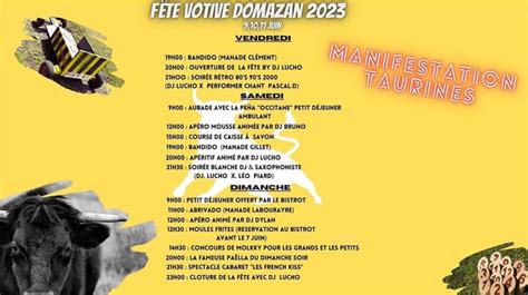 F Tes Votives Programme Complet Des Communes Du Gard Du Au Juin