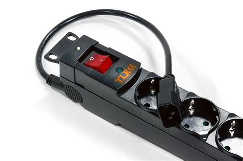 TLK-RS08P2-BK - Блок электрических розеток 19" на 8 гнезд с фильтром ...