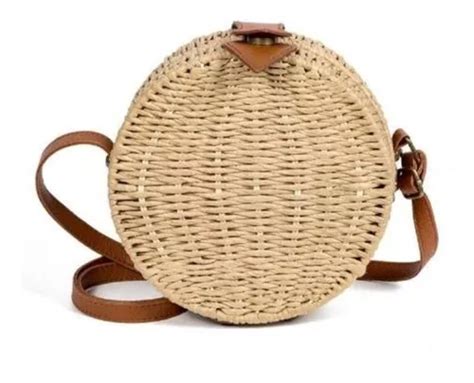 Bolsa Palha Forrada Circle Bag Blogueira Moda 2019 Parcelamento Sem Juros