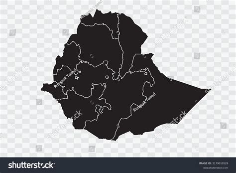 Ethiopia Map Black Color On White Stock Vector Royalty Free