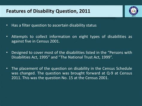 PPT CENSUS OF INDIA 2011 DATA ON DISABILITY PowerPoint Presentation