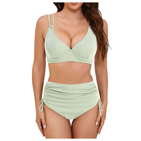 Adviicd Modest High Waisted Bikini Set For Women With Tummy Control And Crisscross Cutout Design