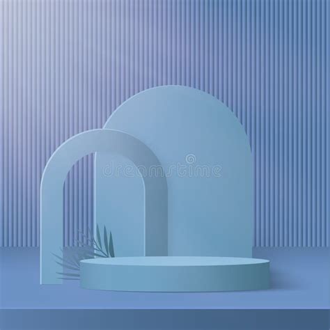 3d Blue Color Podium and Minimal Blue Color Wall Scene. 3d Podium ...