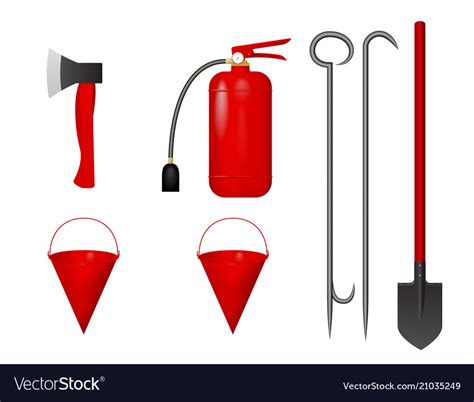 A set of fire tools Royalty Free Vector Image - VectorStock