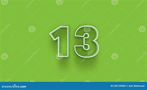 Green 3d Symbol Of 13 Number Icon On Green Background Stock Photography ...