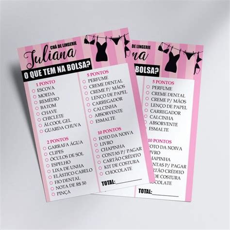Chá De Lingerie Jogo O Que Tem Na Bolsa