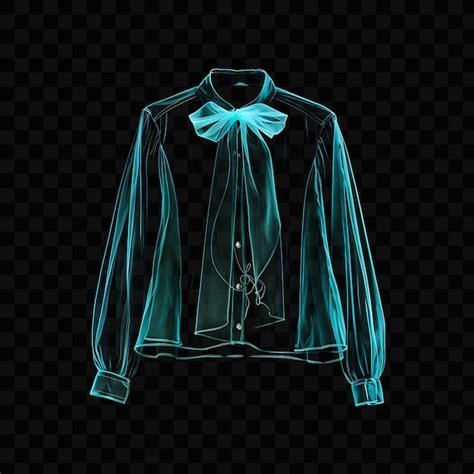 Premium Psd Vintage Inspired Blouse With A Pussy Bow And A Sheer Appeara Glowing Object Y K