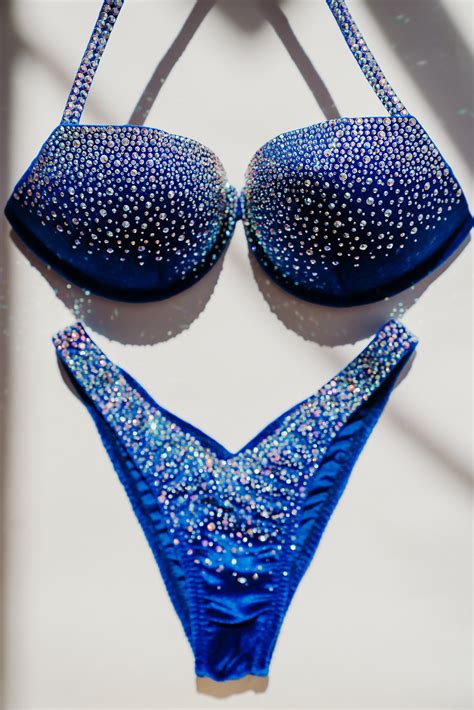 IFBB NPC Competition Figure Bikini Suit Blue Bodybuilding Etsy