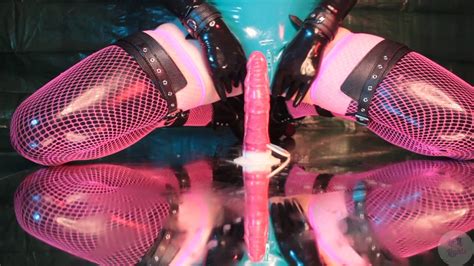 Blonde Sissy Riding Her Dildo In Her Latex Suit For The First Time Shemale Porn Xhamster