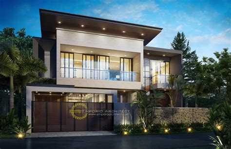 Desain Rumah Mewah dan Unik Style Modern Tropis di Jakarta