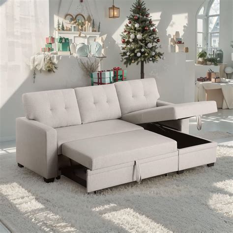 Yehha L Shape Sectional Sleeper Sofa Modern Convertible