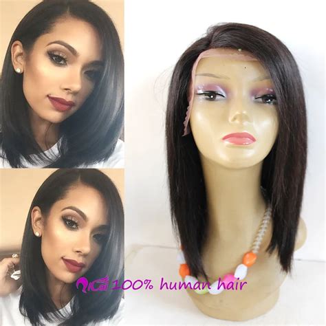 150 Density 12 Inch Lace Front Wigs Bob Style Straight Short Human Hair Wigs Glueless Full Lace