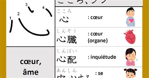 nihongo  kanji coeur