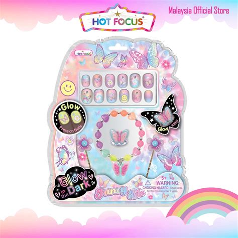 Hot Focus Glow In The Dark Fancy Me Tie Dye Butterfly 037TB Manicure Nail Art Sticker Polish