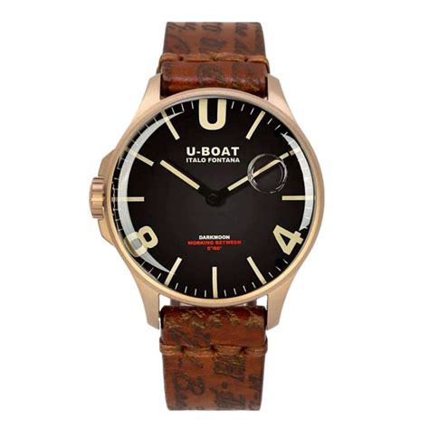 U Boat Watch With Black Dial And Brown Strap Luxury Time