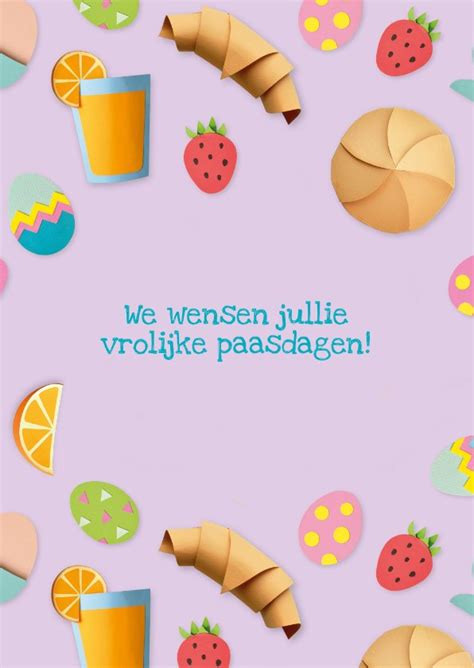 Paaskaart Vrolijke Pasen Ontbijt Paaskaarten Kaartje2go
