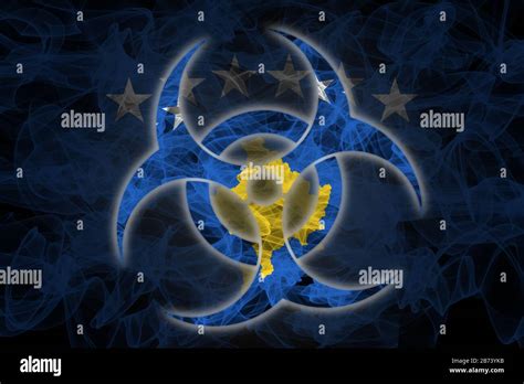 Biohazard Kosovo, Biohazard from Kosovo, Kosovo Quarantine Stock Photo
