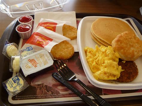 Delicious Breakfast Tray With Eggs And Pancakes