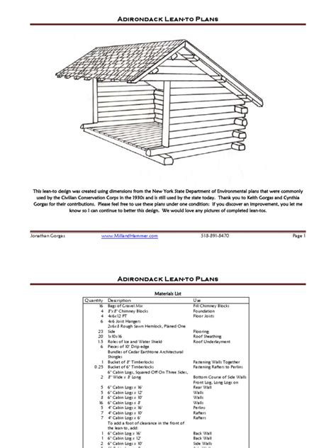 Lean To Plan Log Cabin Wall