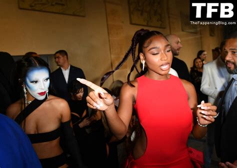 Normani Looks Hot In A Red Dress Without Underwear As She Attends The Monot Womenswear Show 35