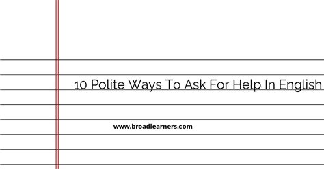 10 Polite Ways to Ask for Help in English - Alternative Phrases ...