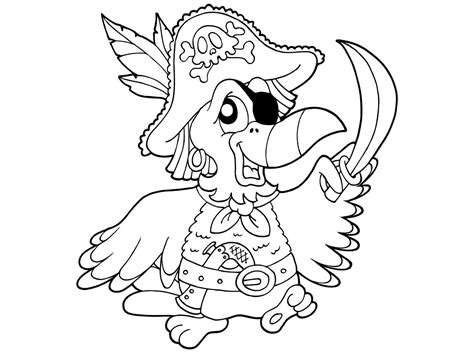 Coloriage Pirate Maternelle Facile Perroquet Dessin Pirate Imprimer