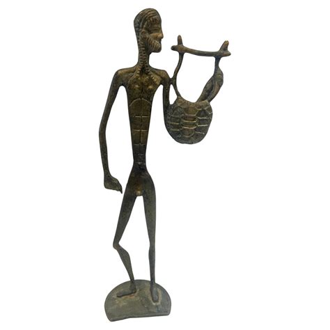 Solid Patinated Bronze Sculpture Statue Nude Male Greek Orpheus For Sale At Stdibs