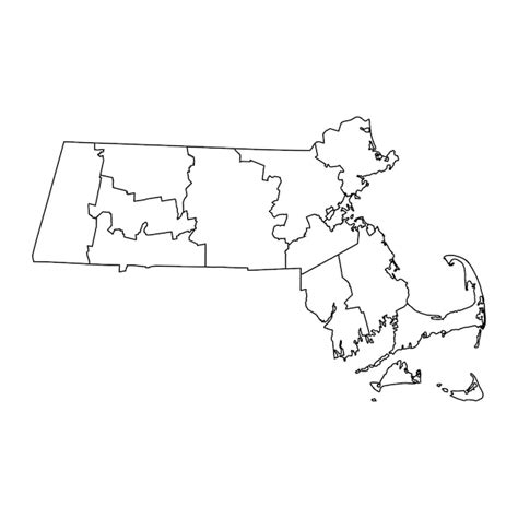 Premium Vector Massachusetts State Map With Counties Vector Illustration